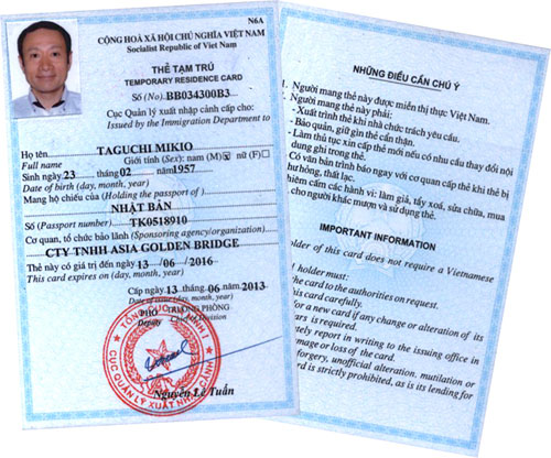 Thủ tục xin cấp thẻ tạm trú cho người nước ngoài tại Nghệ An