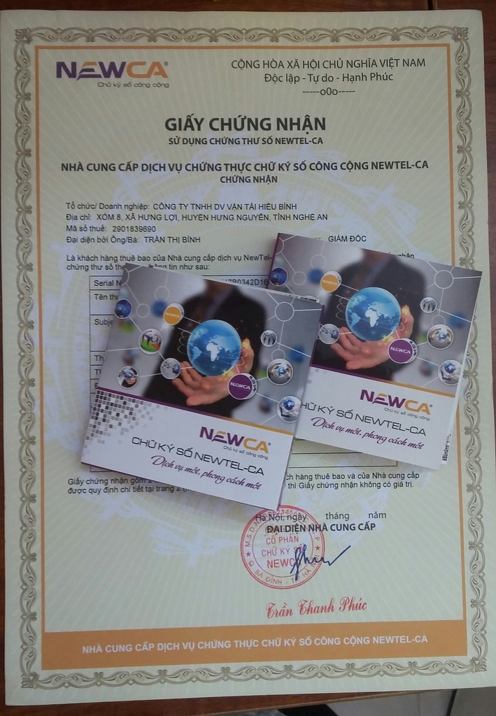 Chữ ký số cho doanh nghiệp tại Nghệ An