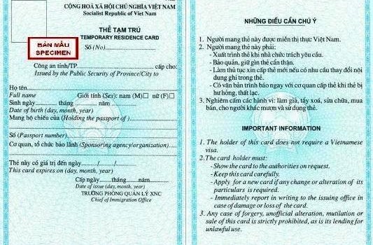 Hồ sơ cấp thẻ tạm trú cho lao động Hàn Quốc tại Việt Nam
